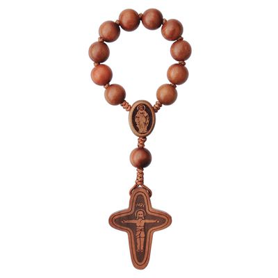 Rosary One Decade Jujube Wood/Carved 8mm
