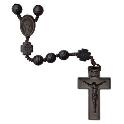 Rosary 5-decade + Striped Cut Jujube Wood 10mm