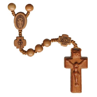 Rosary 5-decade Jujube Wood light brown + Pater beads 8mm
