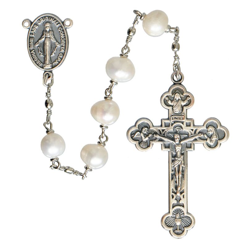 Rosary 5 decade Pearl 6 mm