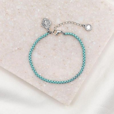 Miraculous Marian Consecration Bracelet - blue &amp; silver tone