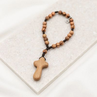 Peace Olive Wood Rosary Chaplet