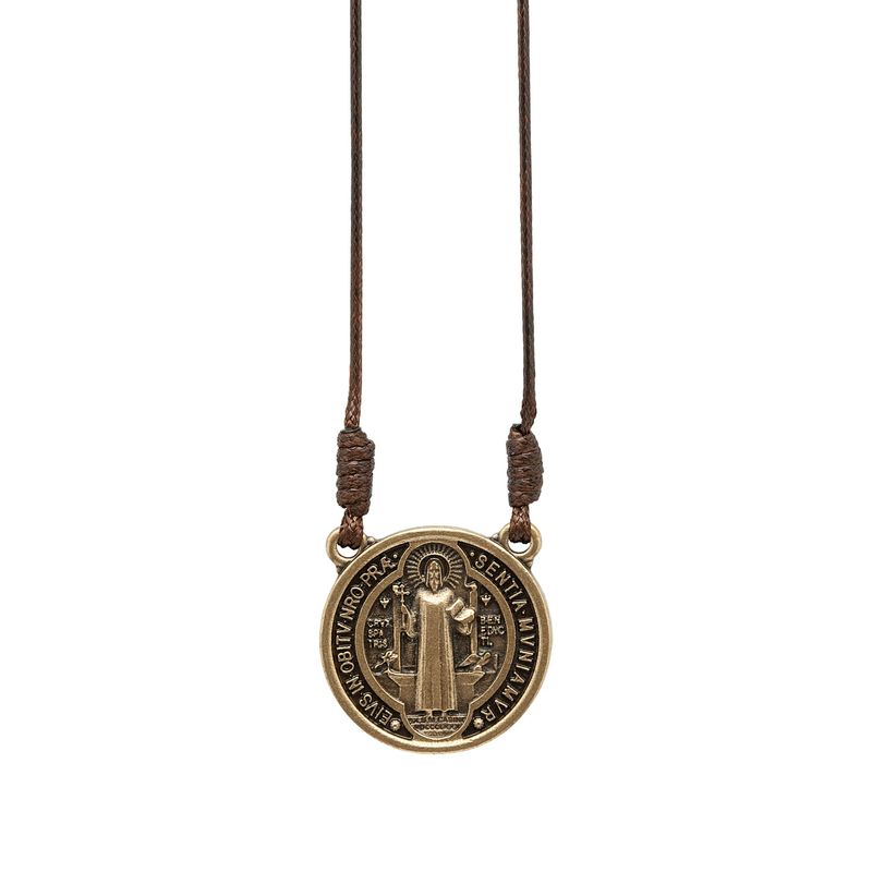 St Benedict Bronze Medal Necklace