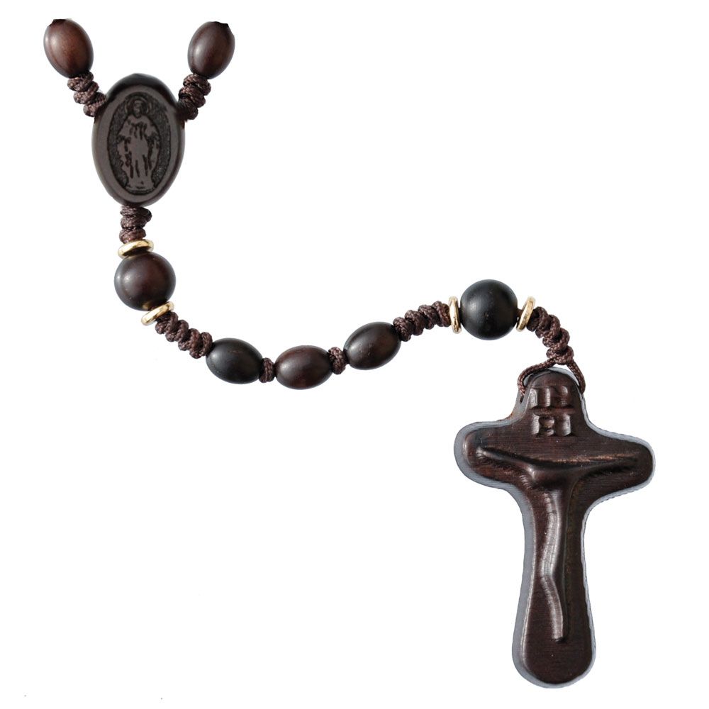 Rosary 5-decade MM jujube oval brown 8mm