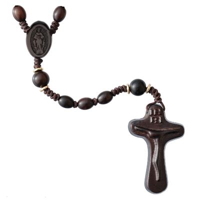Rosary 5-decade MM jujube oval brown 8mm
