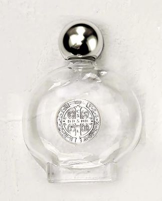 Holy Water Bottle St Benedict glass - 5 oz
