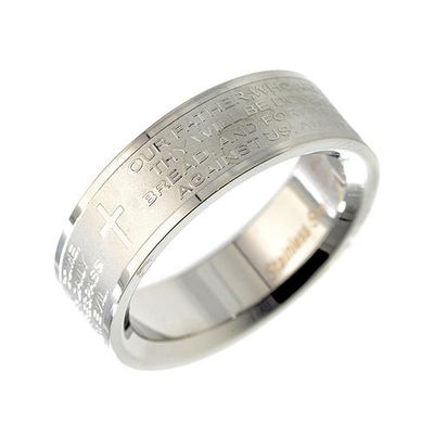 Ring stainless steel &quot;Our Father&quot; (assorted sizes)