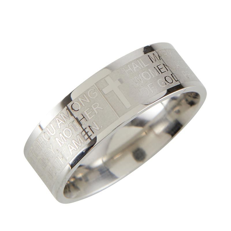 Ring stainless steel &quot;Hail Mary&quot; (assorted sizes)