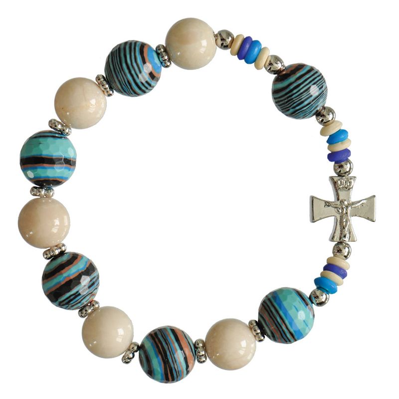Rosary Bracelet Gemstone Blue 10/12mm