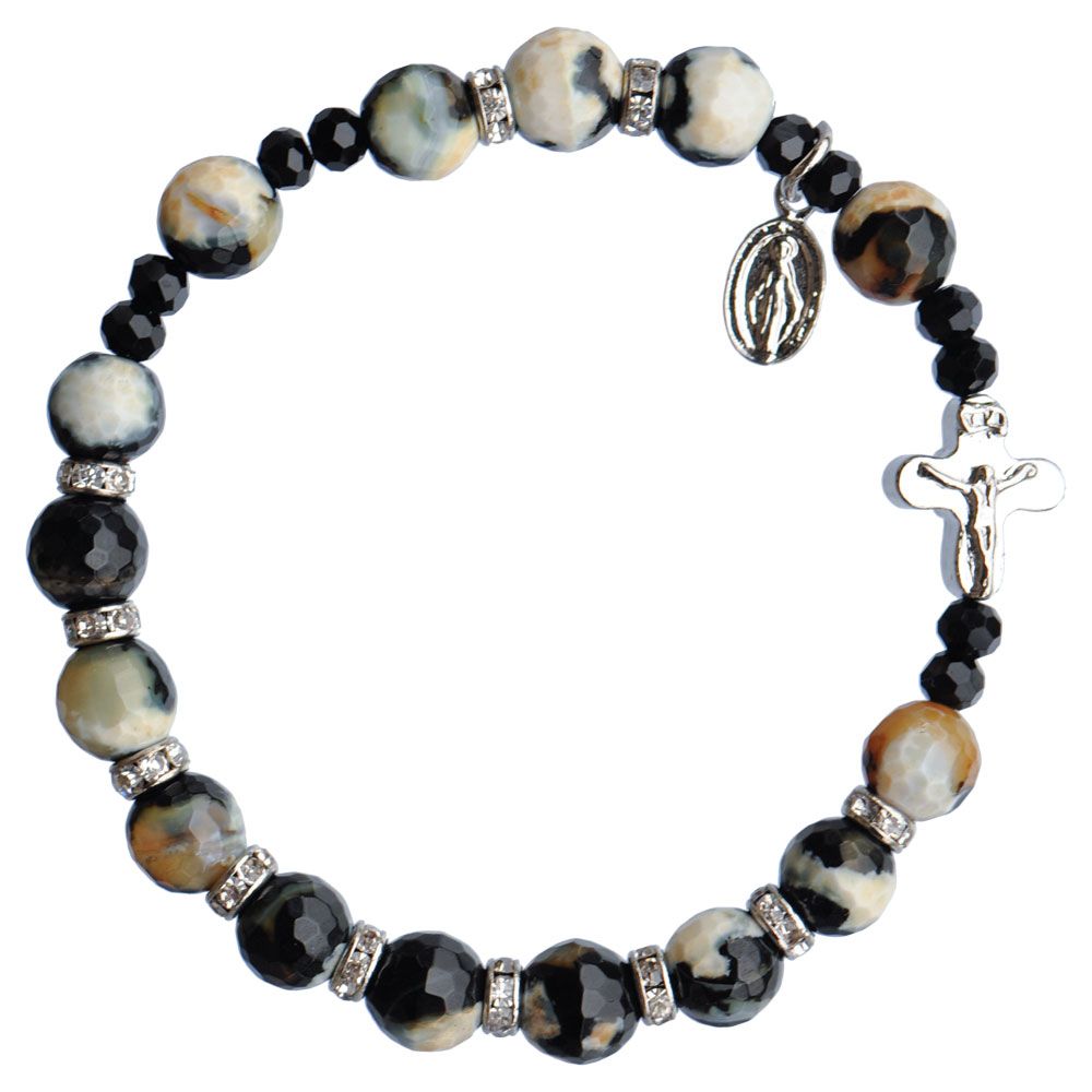Rosary Bracelet Genuine Zebra Jasper 8mm
