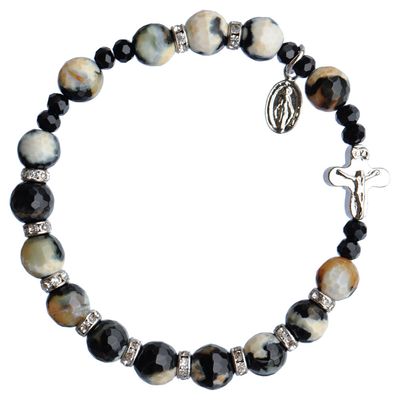 Rosary Bracelet Genuine Zebra Jasper 8mm