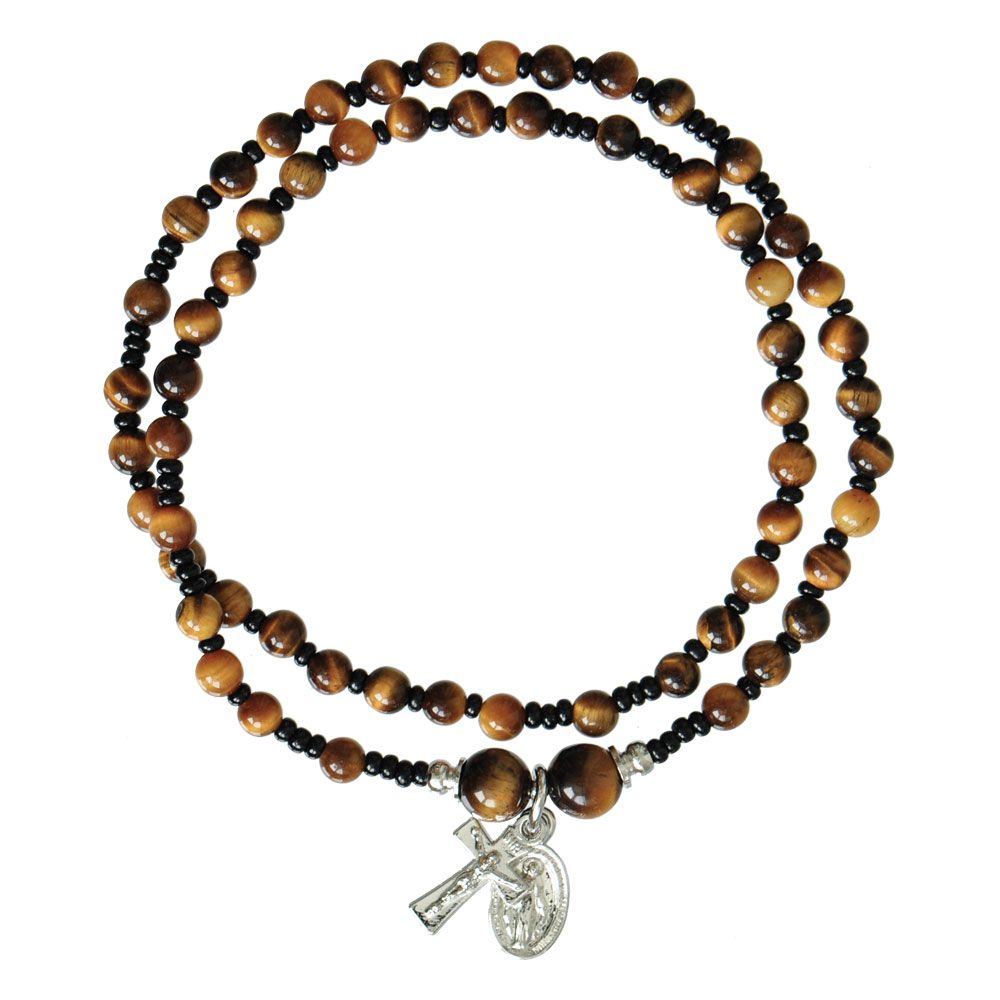 Rosary Bracelet Genuine Tiger Eye Twist 4mm