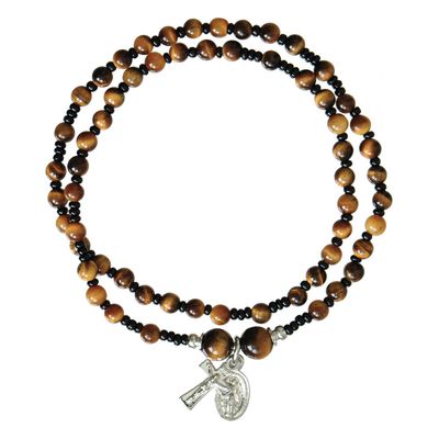Rosary Bracelet Genuine Tiger Eye Twist 4mm