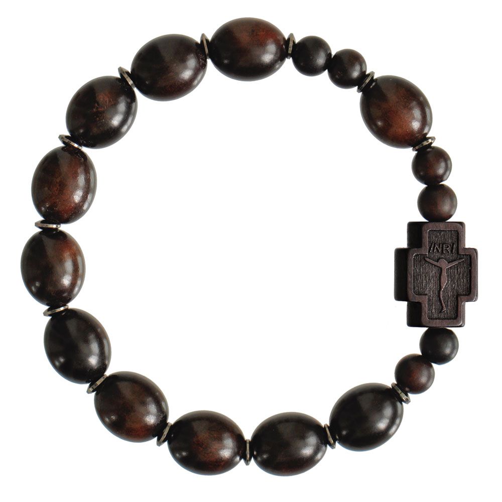 Rosary Bracelet Jujube wood oval cut 12mm