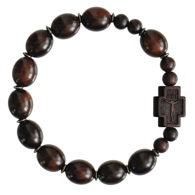 Rosary Bracelet Jujube wood oval cut 12mm