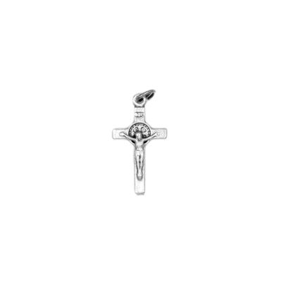 Crucifix St Benedict silver tone 5/8&quot;