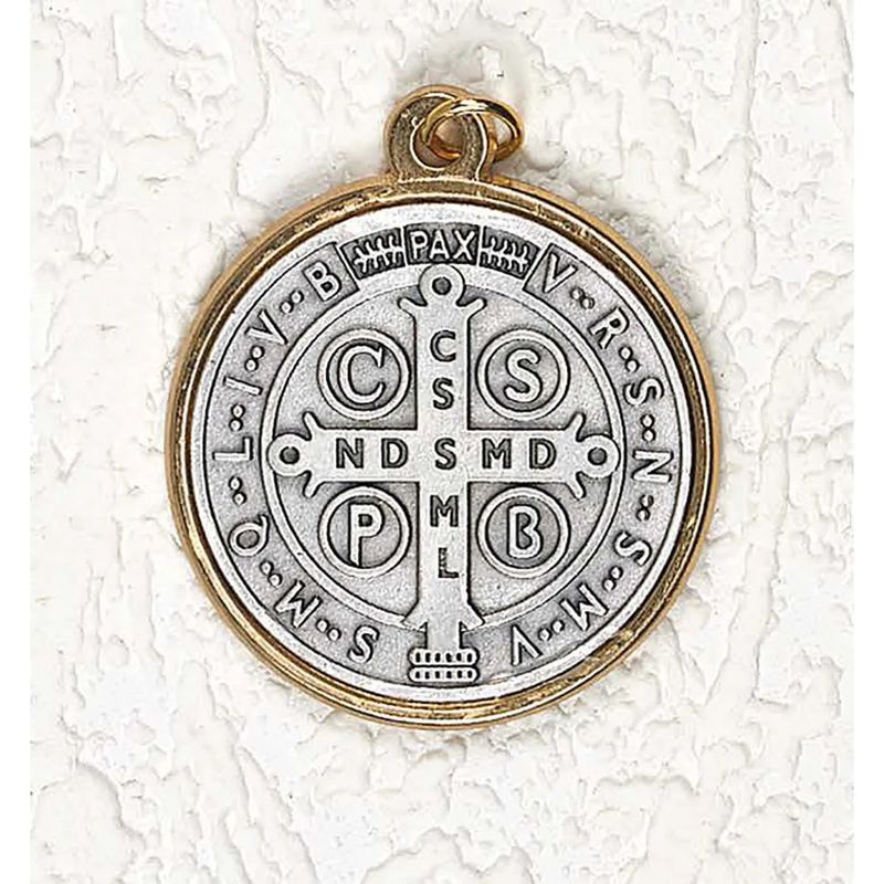 Medal St Benedict premium 2-tone 1.5&quot;