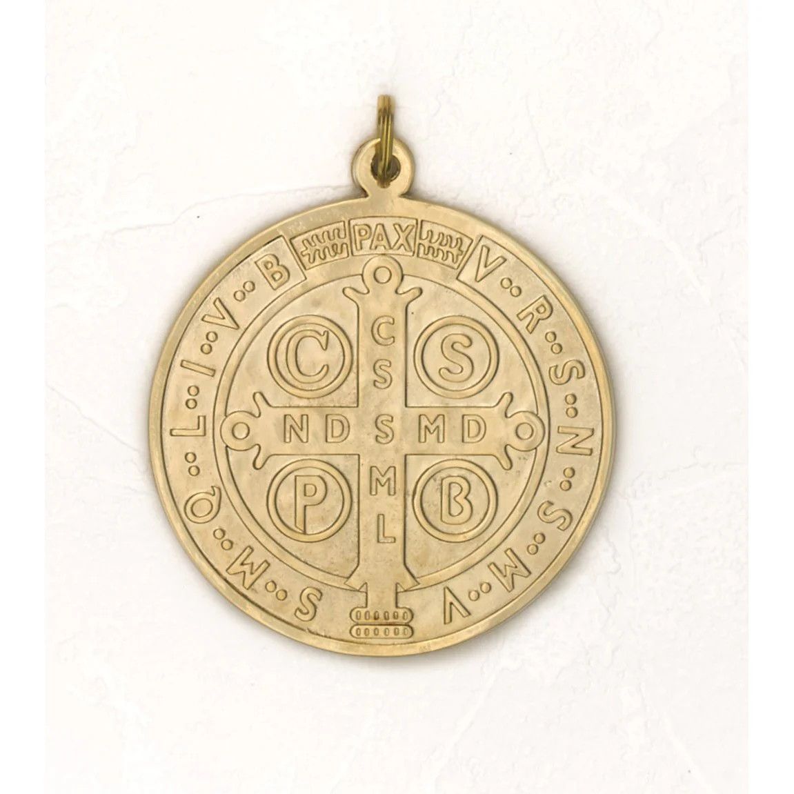 Medal St Benedict gold tone 2&quot;