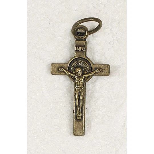 St Benedict Bracelet Crucifix 5/8&quot; bronze tone