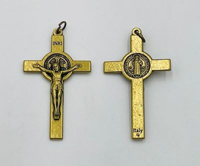 St Benedict Crucifix 2&quot; bronze tone