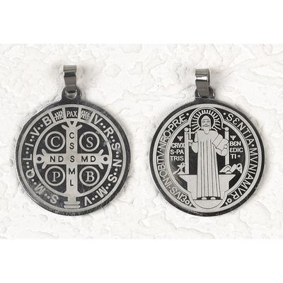 Medal St Benedict Stainless Steel 1.5&quot;
