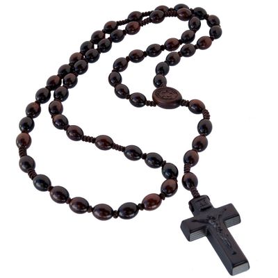 Jujube Wood Oval Rosary 10mm