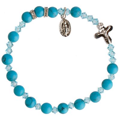 Rosary Bracelet Genuine Turquoise 6mm Rosary Bracelet Genuine Turquoise 6mm