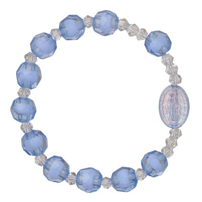 Rosary Bracelet for kids - MM blue acrylic 8mm