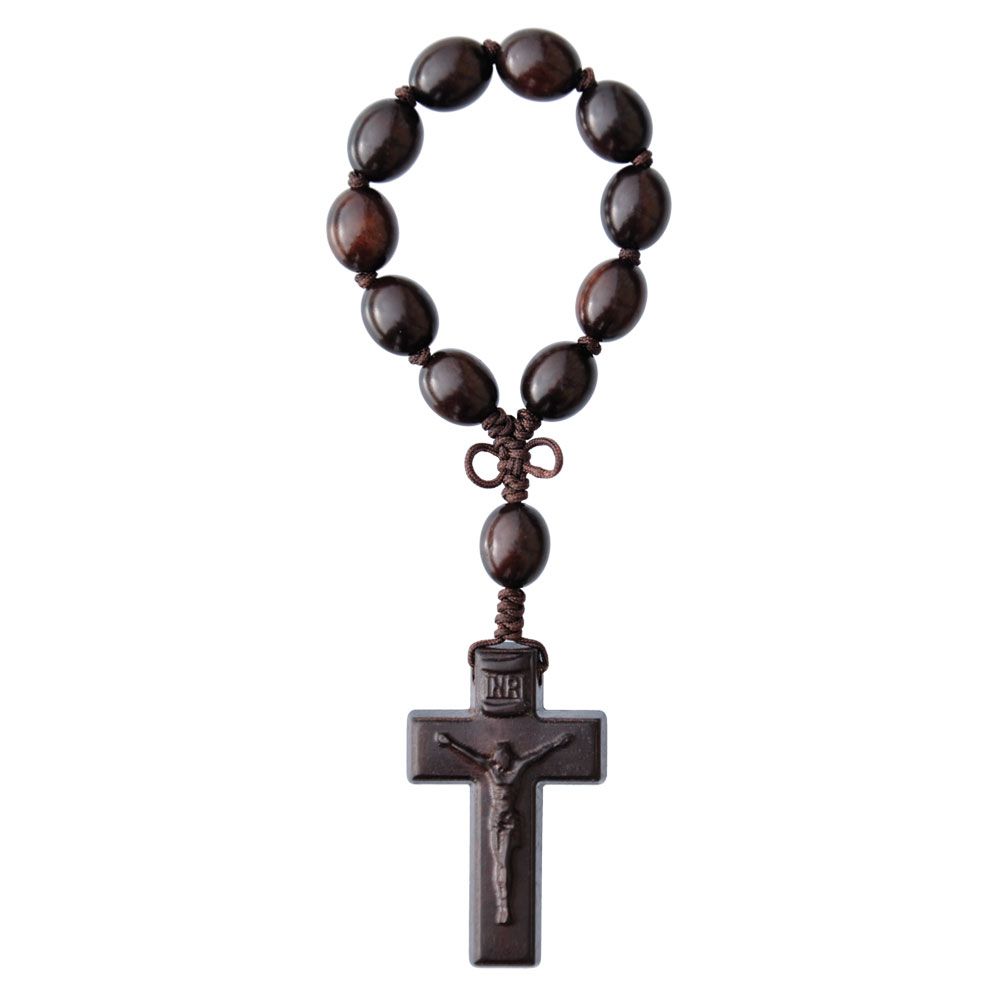 12mm Oval Cut Jujube Wood One Decade Rosary