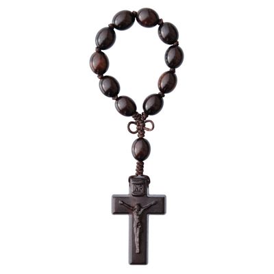 12mm Oval Cut Jujube Wood One Decade Rosary
