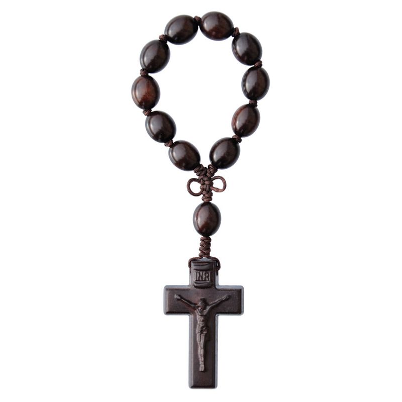 12mm Oval Cut Jujube Wood One Decade Rosary