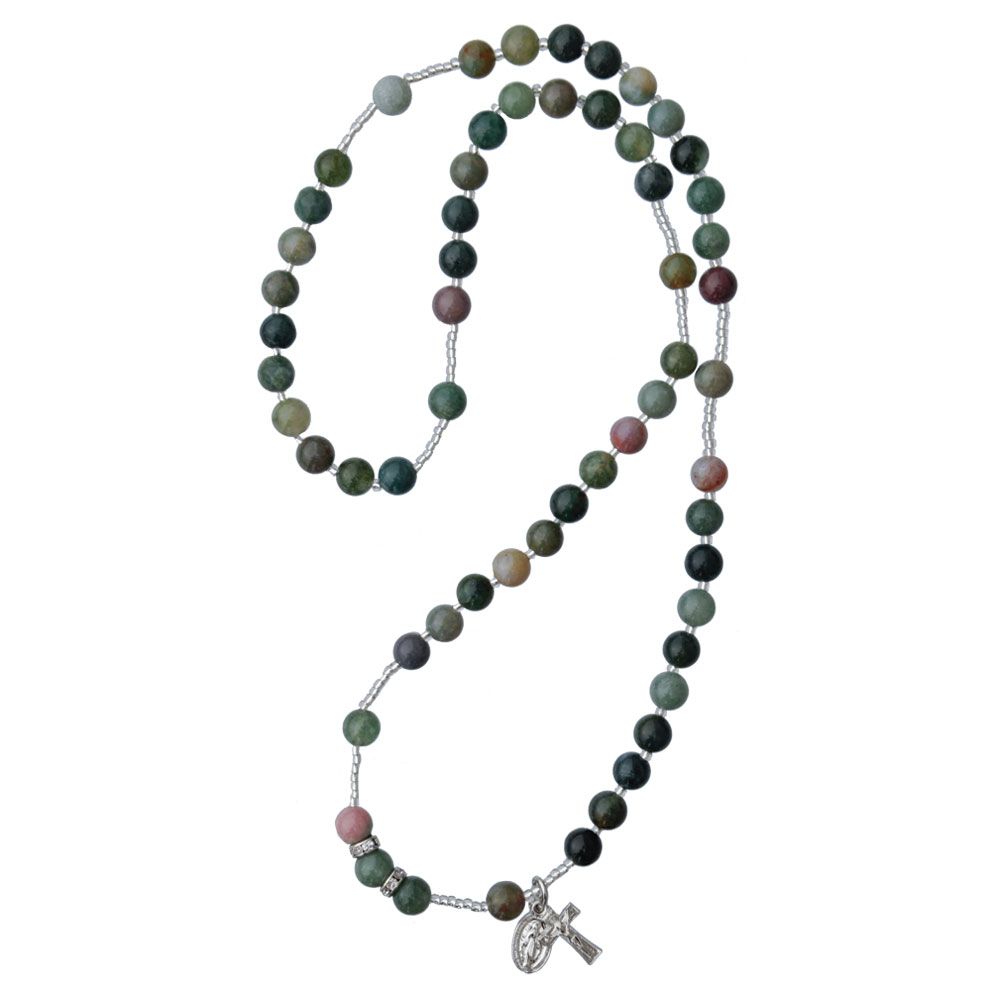 6mm Multicolor Onyx Rosary Necklace