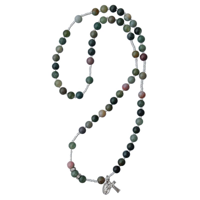 6mm Multicolor Onyx Rosary Necklace