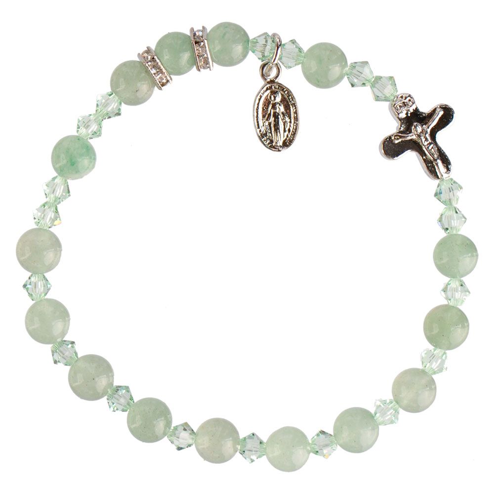 6mm Genuine Green Jade Rosary Bracelet