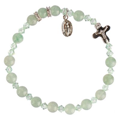 6mm Genuine Green Jade Rosary Bracelet