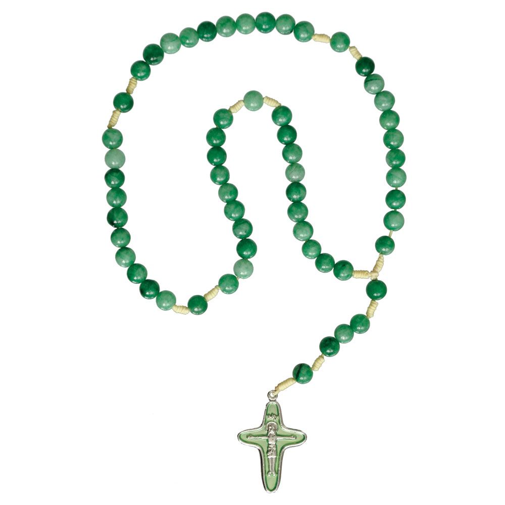 6mm Green Gemstone Children’s Rosary