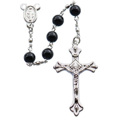 6mm Black Onyx Gift Rosary