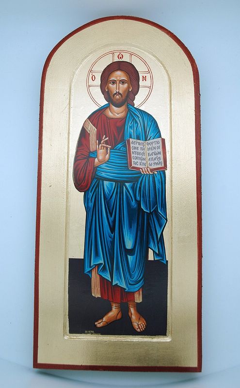 Christ the Teacher Greek Icon  17&quot; x 7.5&quot;
