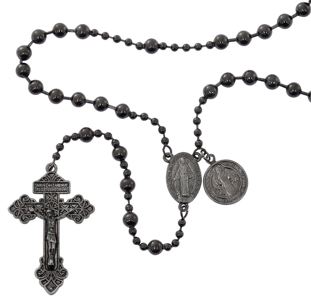 Black Metal Saint Benedict Battle Rosary