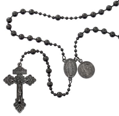 Black Metal Saint Benedict Battle Rosary