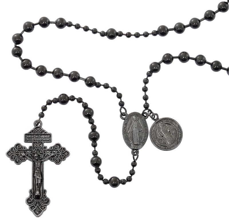 Black Metal Saint Benedict Battle Rosary