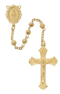 Rosary Gold over Sterling Silver 4mm with Deluxe Gift Box