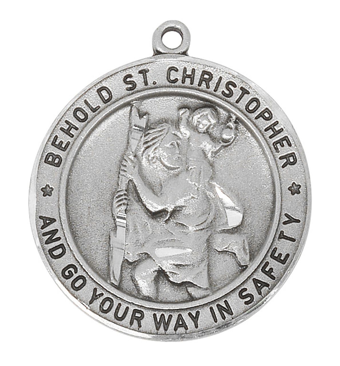 St Christopher Pewter pendant with 24&quot; chain