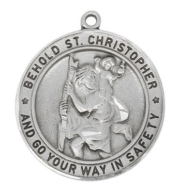St Christopher Pewter pendant with 24&quot; chain