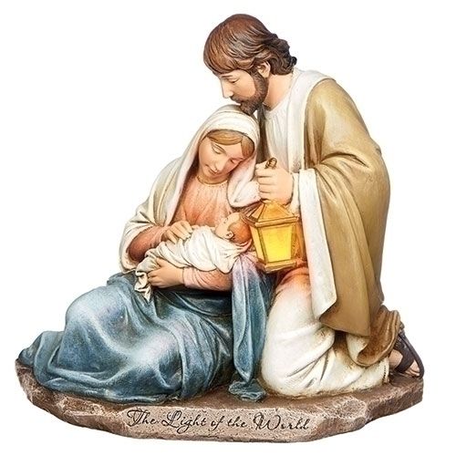Holy Family with Lit Lantern 7.25&quot;