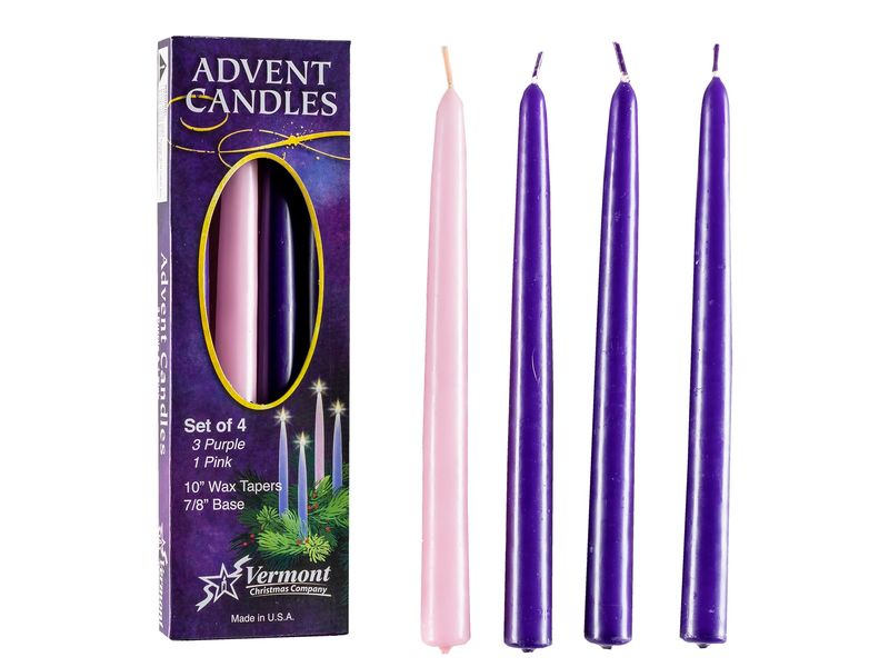 Advent candles: wax tapers 10&quot; (set of 4)
