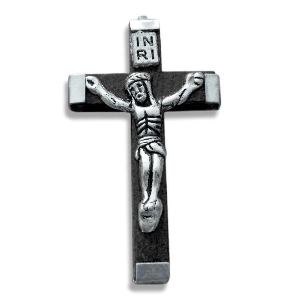 Crucifix Black Wood 1.75&quot;