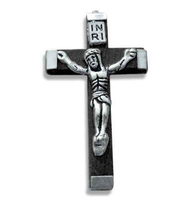 Crucifix Black Wood 1.75&quot;