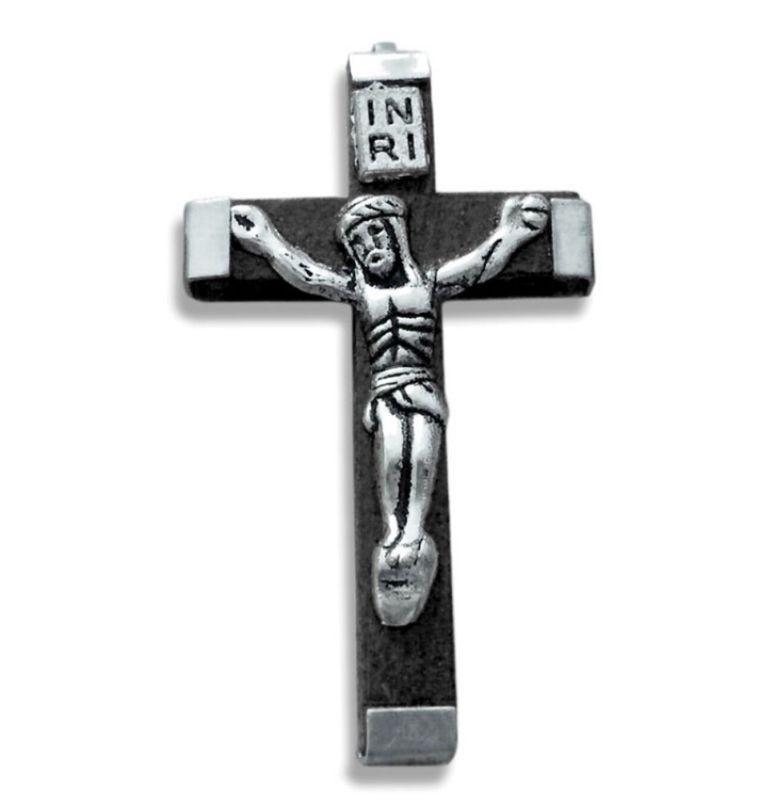 Crucifix Black Wood 1.75&quot;