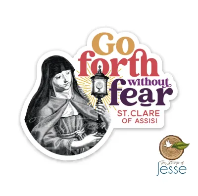 St Clare of Assisi Waterproof Vinyl Sticker